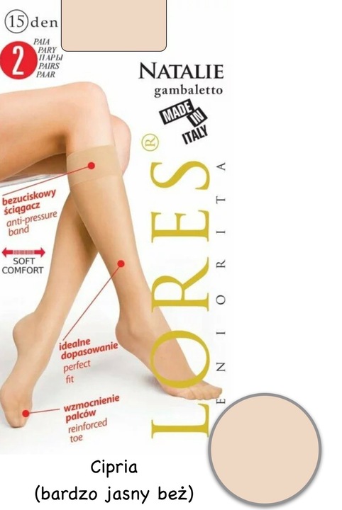 Ciorapi dama, Lores, Poliamida, 15 DEN, Bej