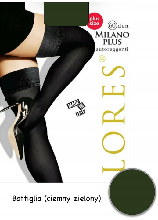 Ciorapi dama, Lores, Poliamida, 60 DEN, Verde inchis