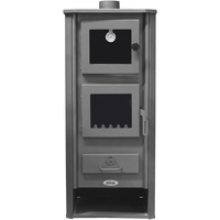 Semineu pe combustibil solid Ferroli Mirano C, cuptor cu termometru, fonta, focar placat cu caramida refractara (samota)