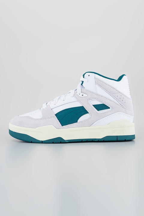 Puma, Pantofi sport mid-high Slipstream Heritage, Alb/Verde/Gri deschis