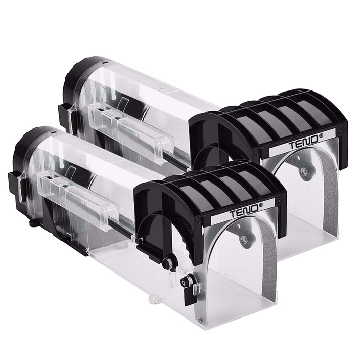 Set 2 Capcane pentru Soareci si Sobolani Teno®, tip tunel, cursa inteligenta, interior/exterior, negru