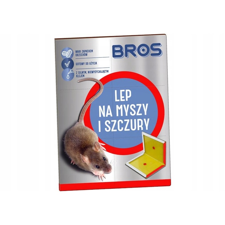 Capcana cu adeziv pentru soareci, Bros, Miros de nuci, 16.5 x 22 cm, 150 g