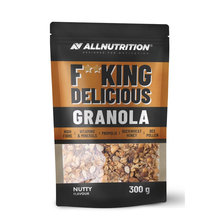 Granola, ALLNUTRITION Fitking Granola, 300g, aroma nuc, fara aditici, fara ulei de palmier, sursa de minerale