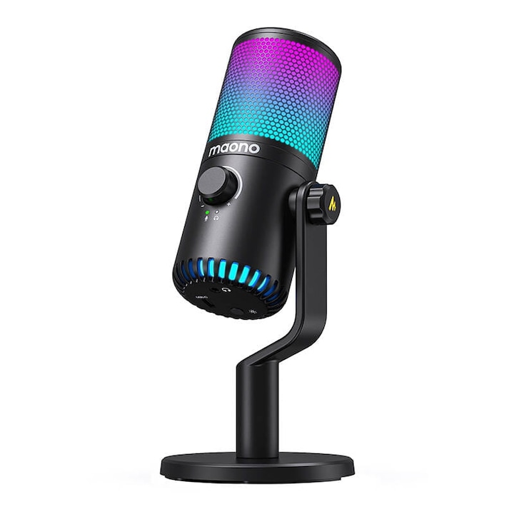 Микрофон за игри, Maono, DM30RGB, черен