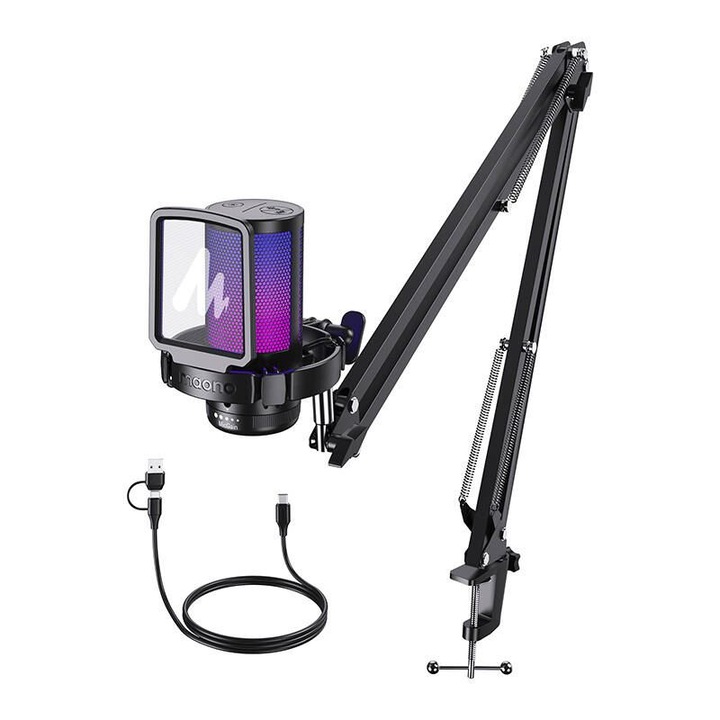 MAONO DGM20S USB Streamer/Gamer Mikrofon Kit RGB - Fekete