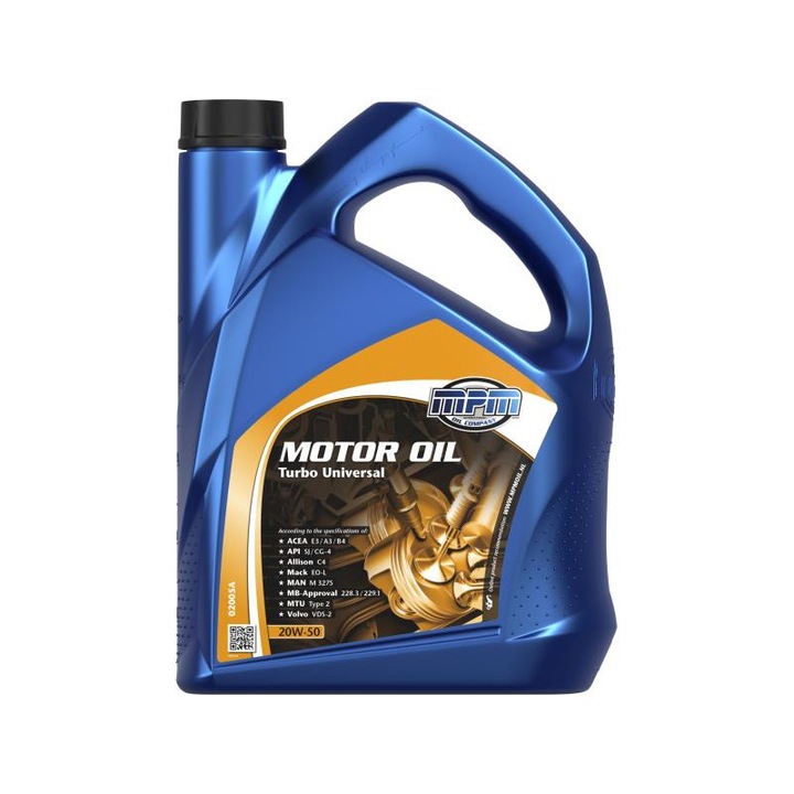 Ulei motor MPM 02005A Turbo Universal 20W50, volum 5 litri, mineral