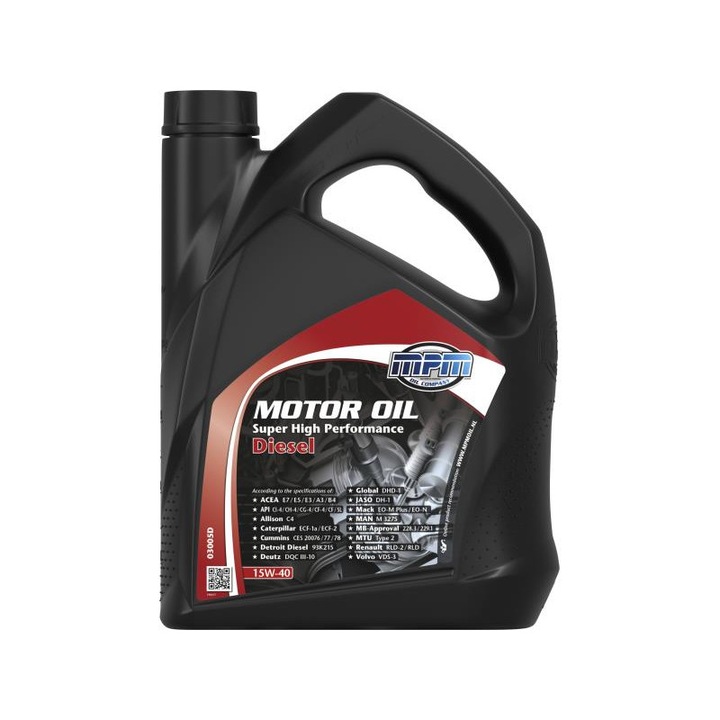 Ulei motor MPM 03005D Super HP Diesel 15W40, volum 5 litri, mineral