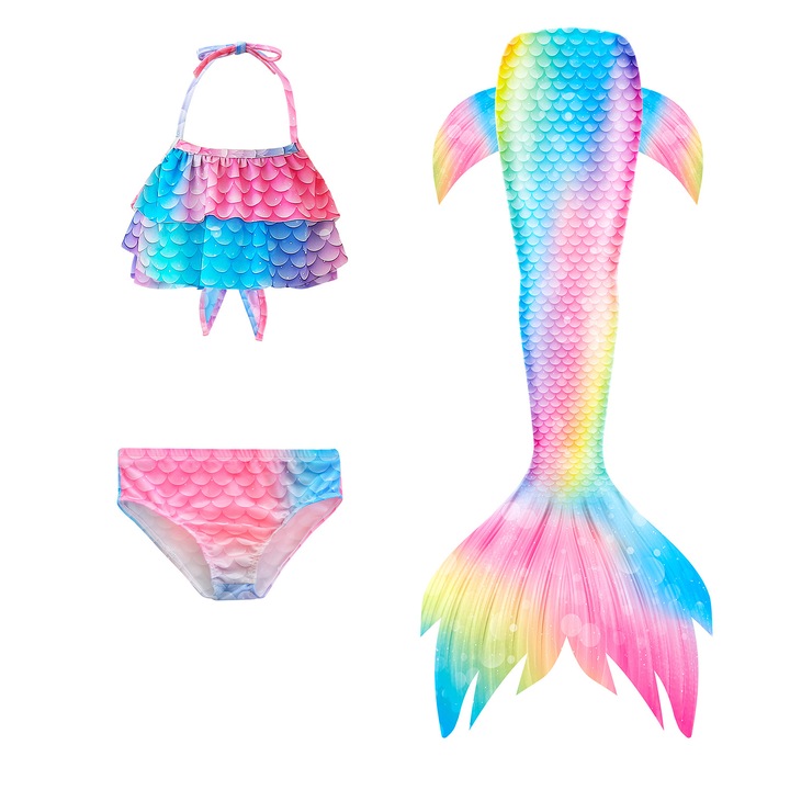 Gyermek 3 részes fürdőruha szett, PolyesterMulticolor