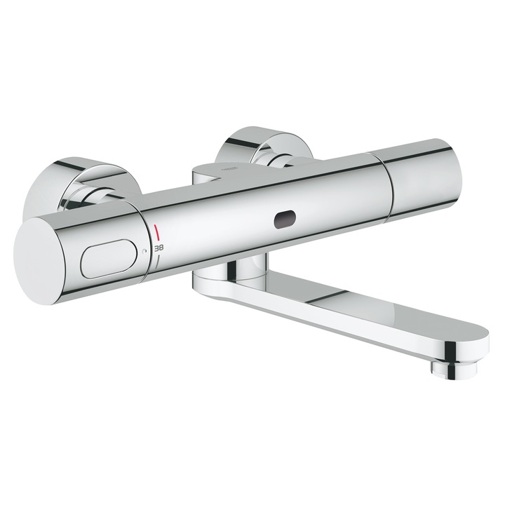 Смесител Grohe Eurosmart Cosmopolitan E, Стенен, За умивалник, Термостатен, Инфрачервен сензор, Хром