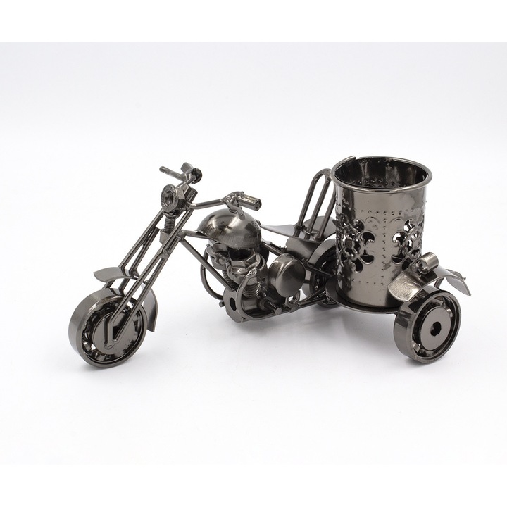 Motorkerékpár dekoráció fémből - 15x10x9 cm