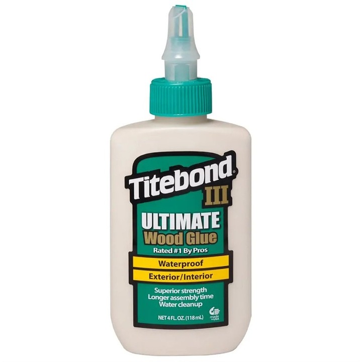 Titebond III Ultimate - adeziv pentru lemn D4, rezistent la apa si sigur pentru alimente 118 ml