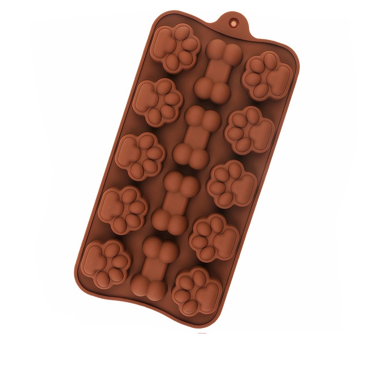 Set 2 forme pentru ciocolata, Silicon, Maro