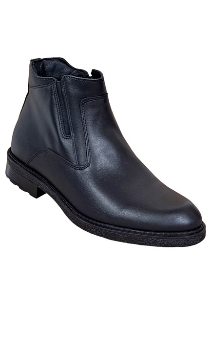 Ghete barbati casual, din piele naturala, cu fermoar, imblanite - KARL