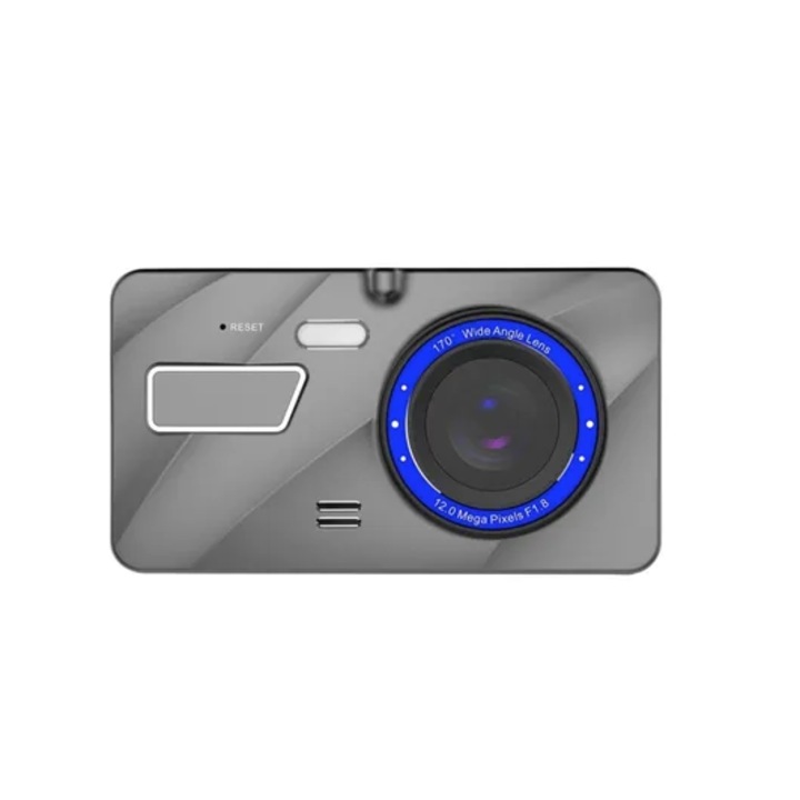 Camera Auto Dubla, 4 LED, argintie