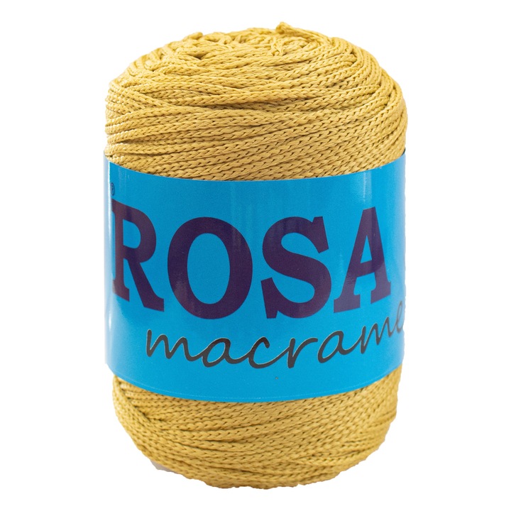 Bobina fir pretricotat Rosa Macrame 50, 100%, polipropilena, 100 g/bobina, lungime fir 150m, goldenrod