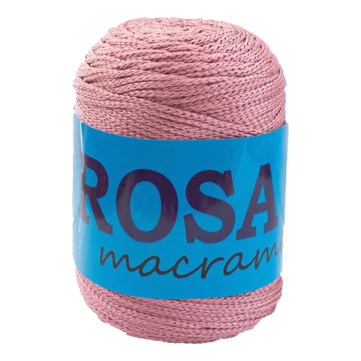 Bobina fir pretricotat Rosa Macrame 90, 100%, polipropilena, 100 g/bobina, lungime fir 150m, roz movuliu