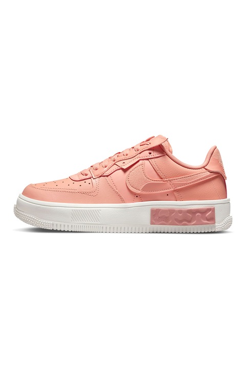 Nike, Pantofi sport de piele si piele ecologica Air Force 1 Fontanka, Roz somon