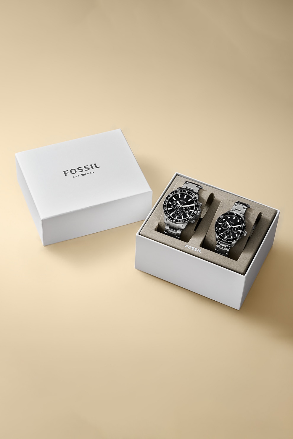 Fossil, Комплект часовници, 2 броя, Сребрист - eMAG.bg