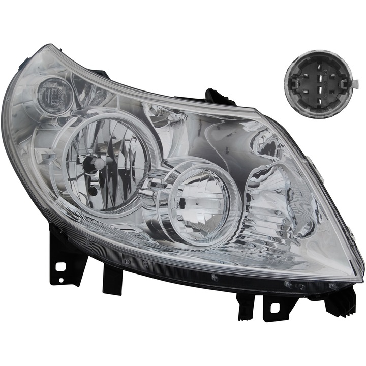 Преден десен халогенен фар TYC, За Citroen Jumper, Fiat Ducato III, Peugeot Boxer 2010-2014