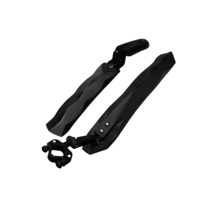 BOMSTOM kerékpár sárvédő készlet LED hátsó lámpával, puha gumi, vízálló, könnyen felszerelhető, fekete