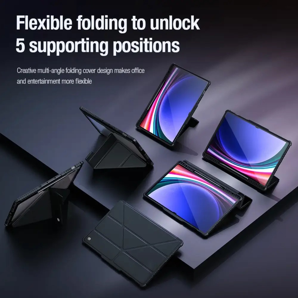 Husa din piele Nillkin Bumper Pro compatibila cu Galaxy Tab S9 Plus Negru