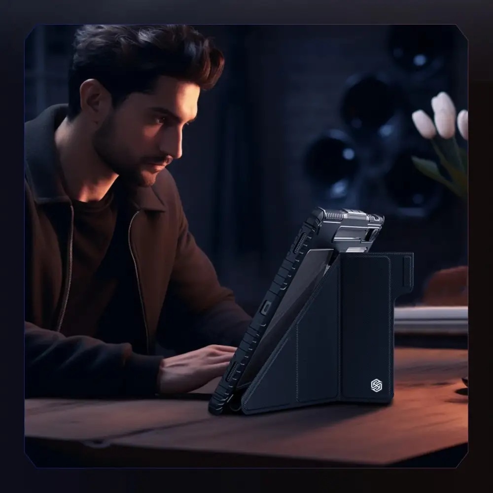 Husa din piele Nillkin Bumper Pro compatibila cu Galaxy Tab S9 Plus Negru