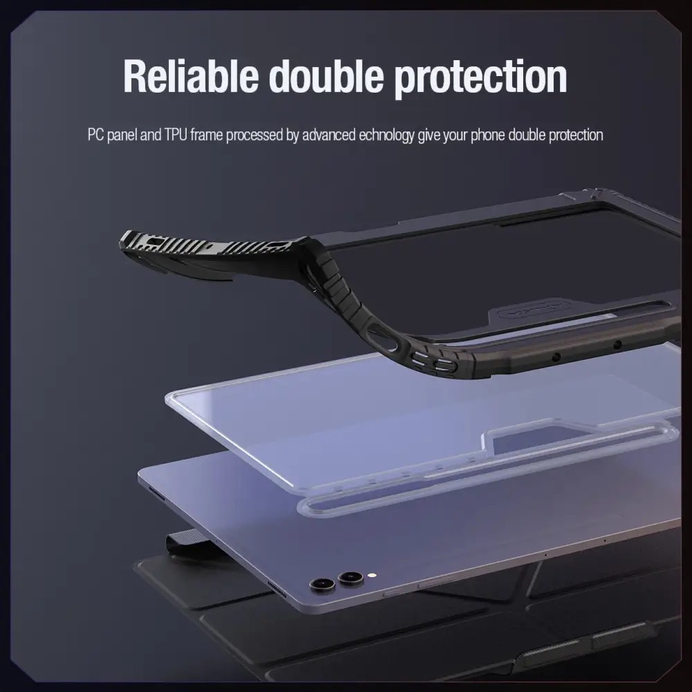 Husa din piele Nillkin Bumper Pro compatibila cu Galaxy Tab S9 Plus Negru
