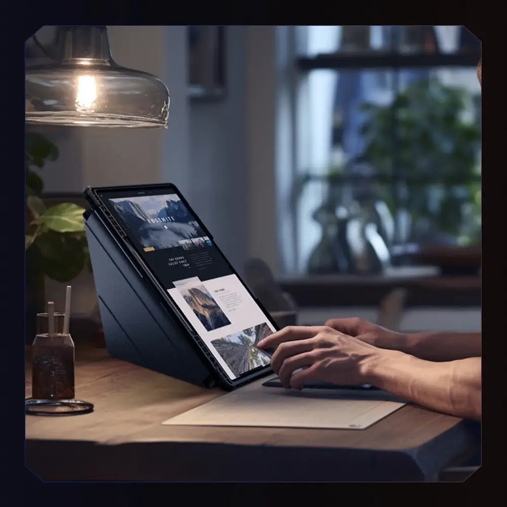 Husa din piele Nillkin Bumper Pro compatibila cu Galaxy Tab S9 Plus Negru