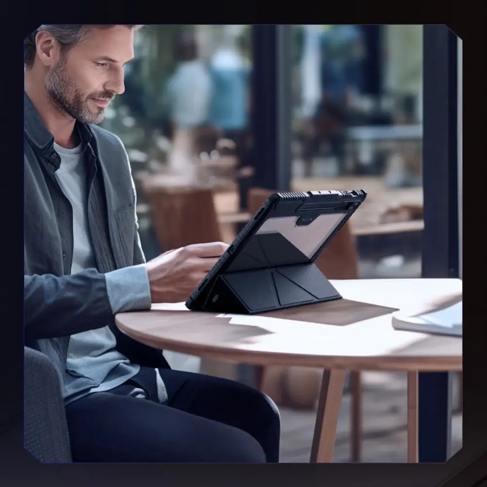 Husa din piele Nillkin Bumper Pro compatibila cu Galaxy Tab S9 Plus Negru