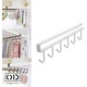 Suport pentru Organizare si Depozitare Cani, Cesti, Ustensile de Bucatarie si Gatit sau Umerase cu Haine, Multifunctional pentru Mobila, 6 Cuiere Simple din Otel cu Gaura pentru Fixare Surub (inclus), Alb, 26.5 x 3 x 1.5 cm, ORIGINAL DEALS