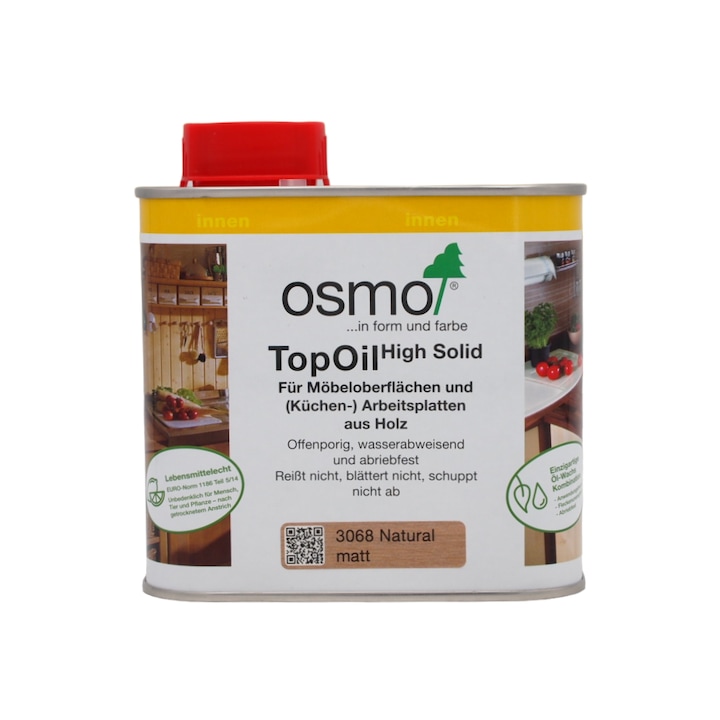 Ulei de interior pentru mobilier din lemn, Osmo, TopOil, natural, mat, 0,5 L