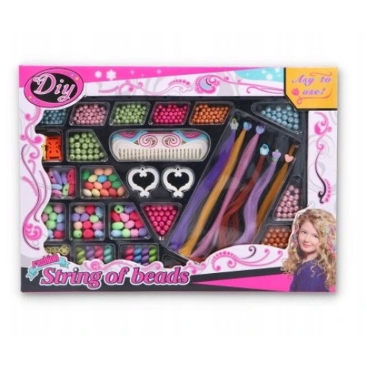 Set de artizanat Diy, pentru coafuri creative, multicolor, 39x28x4cm