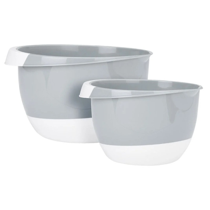 Set doua boluri mixare/servire Excellent Houseware, polipropilena, 2 si 3.5 l, gri