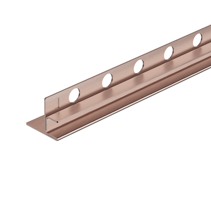 Bara pentru sticla, Balneo, AISI otel inoxidabil, Finisaj Satin, Rezistent la coroziune si zgarieturi, Rezistent la apa, Materiale de inalta calitate, Aplicatie Picatura pentru sticla, 120 x 1.5 x 0.5 cm, Cupru