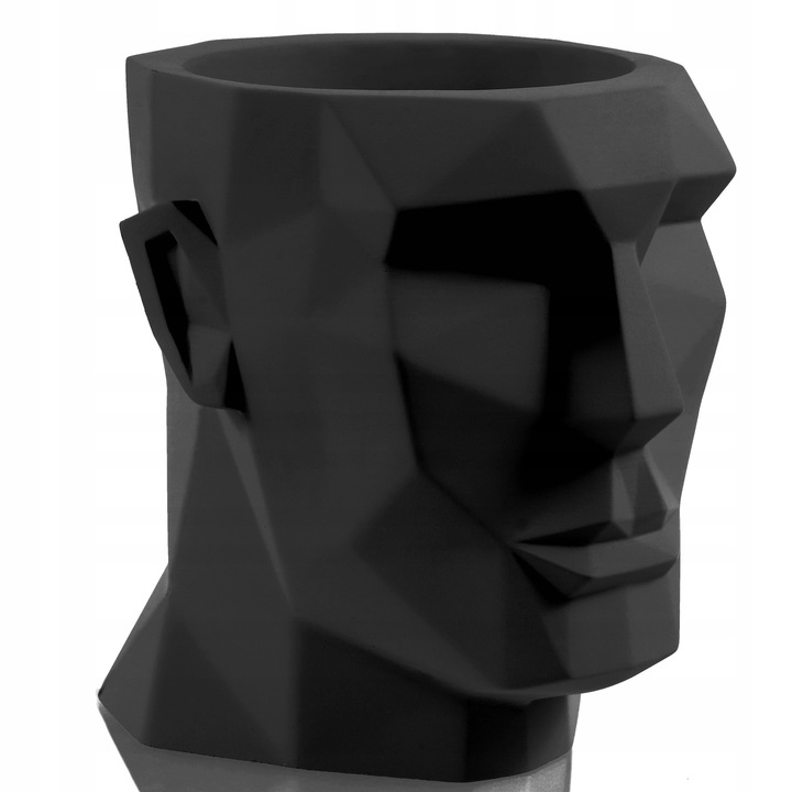 Ghiveci din beton Apollo 10 cm, Negru mat