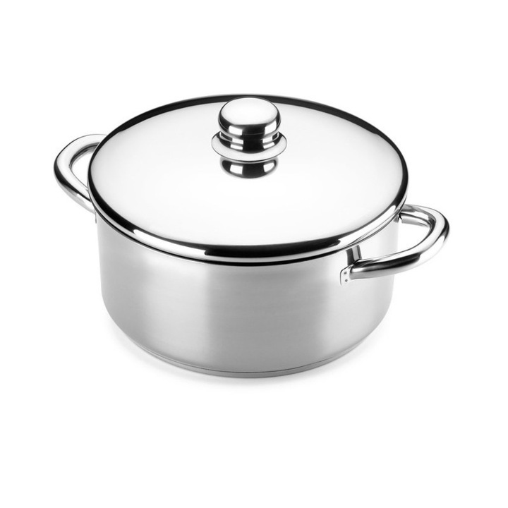 Cratita Noblesse cu capac, inox 18/10, inductie, 22 cm, 3,5 L