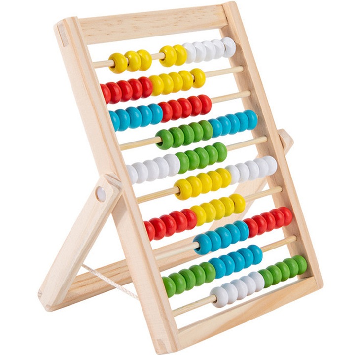 Numaratoare din lemn, FreeBiz®, Abac, bile colorate