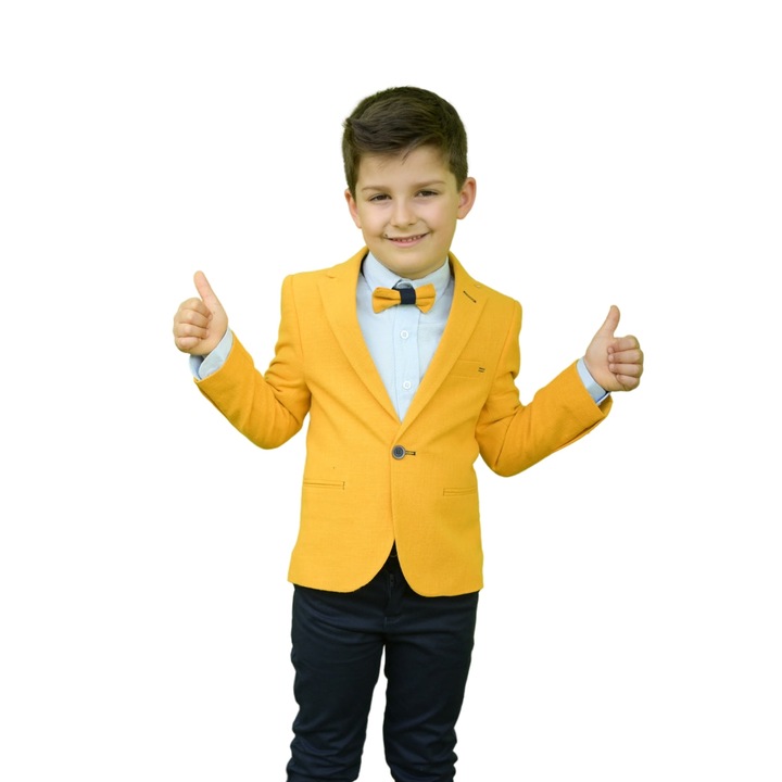 Costum elegant, baieti, Montella, 4 Piese, MS-2410, Galben