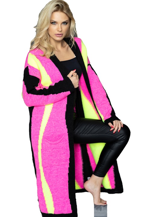 Cardigan, PeeKaBoo, pink neon, Universal