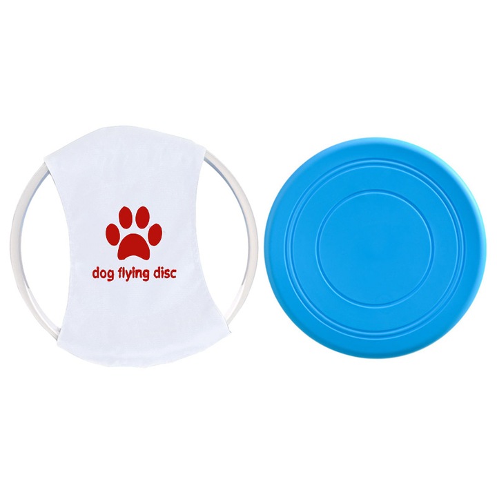 Set de 2 piese jucarie frisbee reincarcabila cu LED, Senmase, Silicon, Albastru