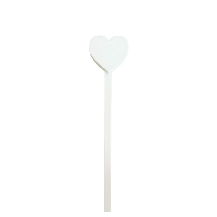 Decoratiune tort, "HEART", topper tandra imbratisare, melodia inimii 17 x 3, 8 cm alb ivory