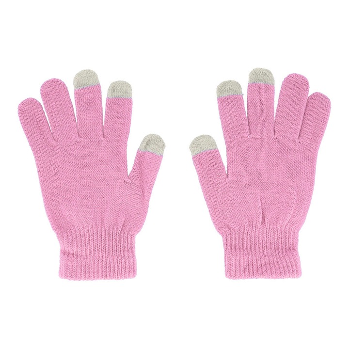 Manusi Tactile, Warm Winter Gloves, All Day OptimForm, Touch Screen, Marime Universala, Roz