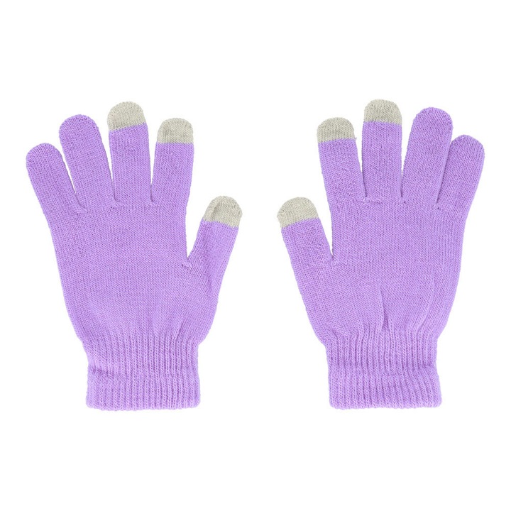 Manusi Tactile, Warm Winter Gloves, All Day OptimForm, Touch Screen, Marime Universala, Mov Lila