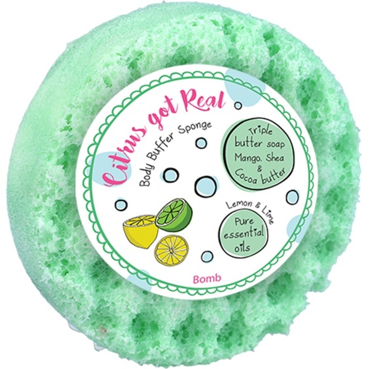 Sapun cu burete pentru masaj Citrus Got Real, Bomb Cosmetics