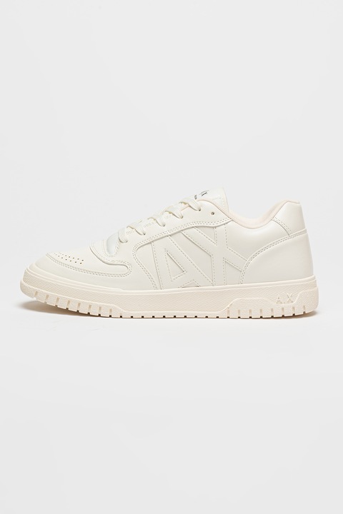 ARMANI EXCHANGE, Спортни обувки от еко кожа, Мръснобял, 45