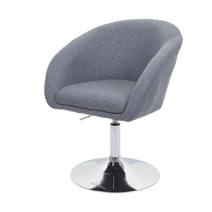 Scaun de sufragerie, 90x59x60 cm, Textil/Metal, Gri