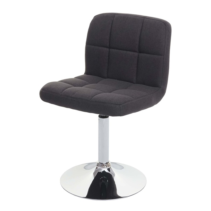 Scaun de sufragerie, 45x48x78 cm, Textil/Metal, Gri inchis