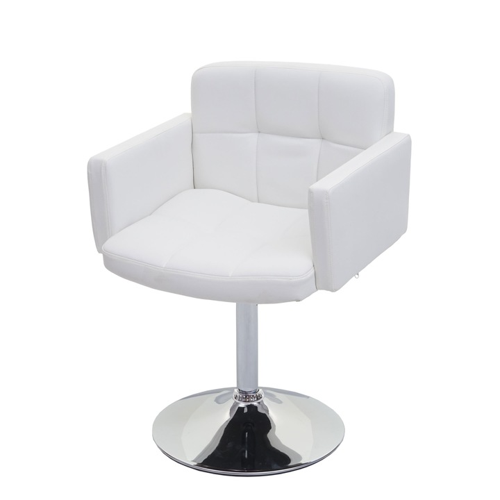 Étkezőszék, 60x55x80 cm, Ökológiai bőr/Fém, Fehér