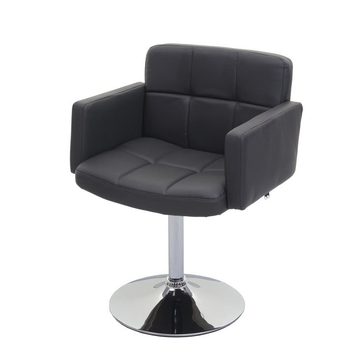 Scaun de sufragerie, 60x55x80 cm, Piele ecologica/Metal, Gri