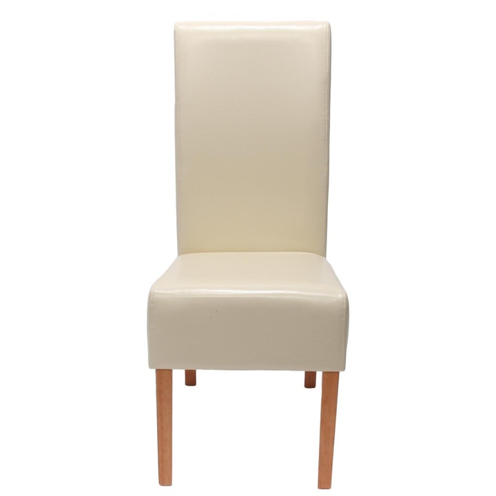 Set 2 scaune Mendler, Piele/Piele ecologica, 44x54x102cm, Crem